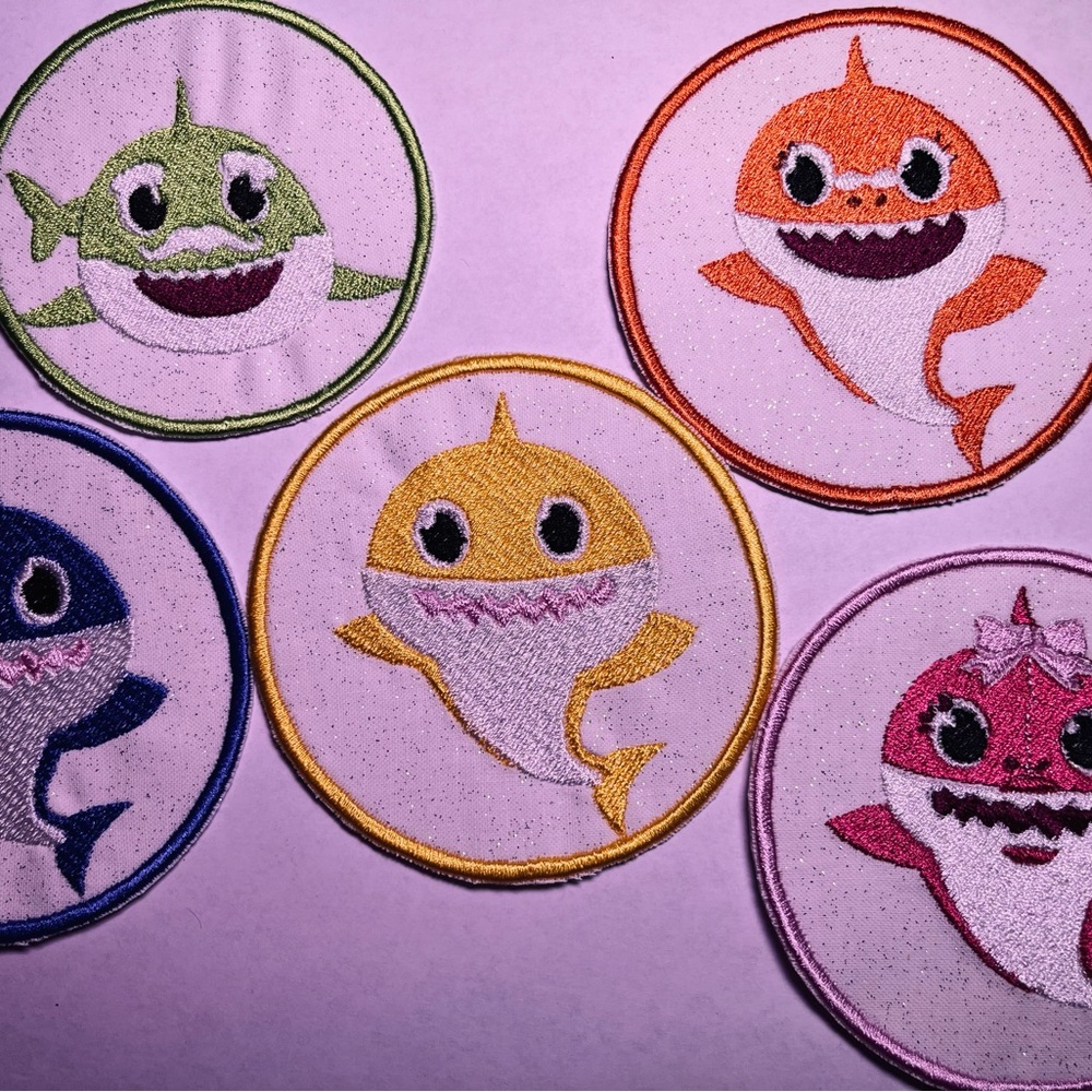 Baby shark iron on patches